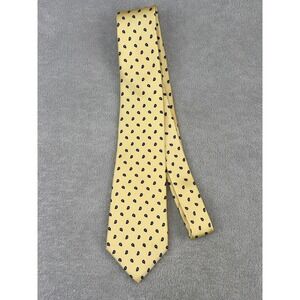 Hathaway Men's Vintage Yellow Blue Paisley 100% Italian Silk Necktie USA Made